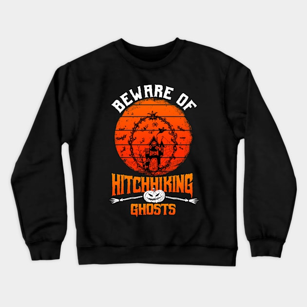 Hitchhicking Ghosts Crewneck Sweatshirt by Cooldruck